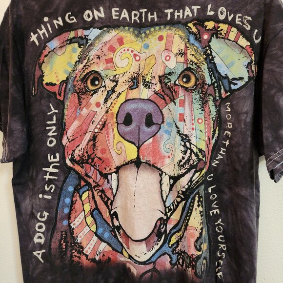 2014 Mountain 3D Tees Pitbull T Shirt Tie Dye Gray Dean Russo Artwork Unisex L - Picture 1 of 10